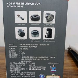 🆕💯 Borosil Hot & Fresh Lunch Box 3 Container