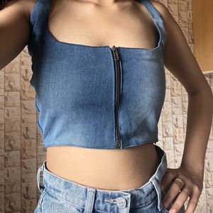 Denim UpCycled Y2K Tops