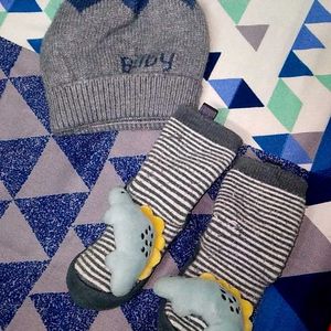 Cap And Boots Combo For Baby 6-12 Months