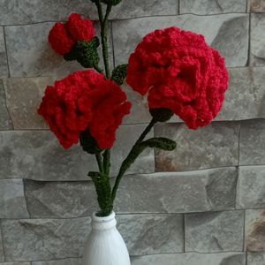 Handmade Crochet Bouquet Of Carnations