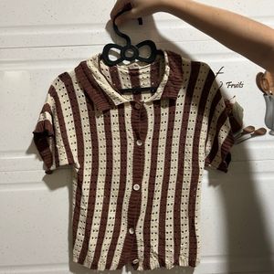 Brown Crochet Shirt🤎🐻