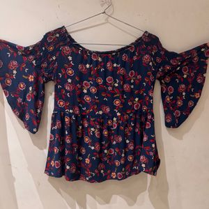 Floral Cinched Fitted Top