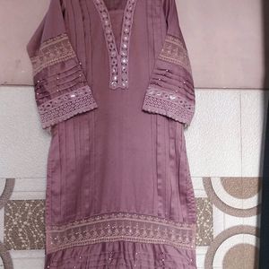 Ethnic Silk Suit IN Lavender Colour