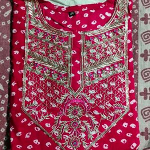 beautiful party wear Kadai kurti pant Dupatta set