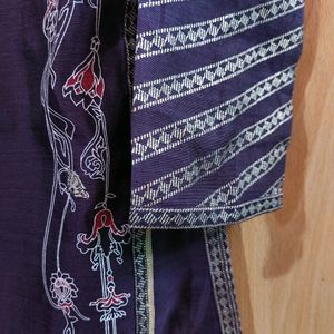 Women Purple Embellished Kurta