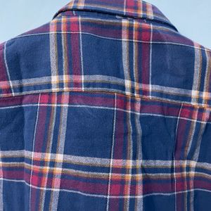 Snitch Blue Classic Slim Fit Checked Shirt