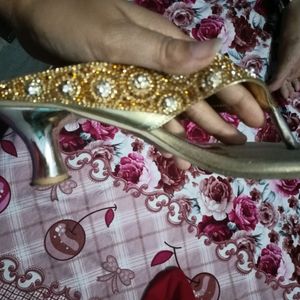 Golden Party Wear Heels