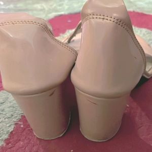 Nude Block Heels