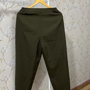 Olive Green Formal Pants For Women