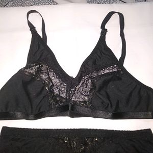 Fresh Unused Black Bra And Panty Set