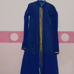 Blue Kurti With Shrug