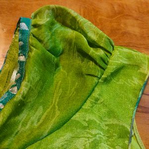 Georgette Green Saree