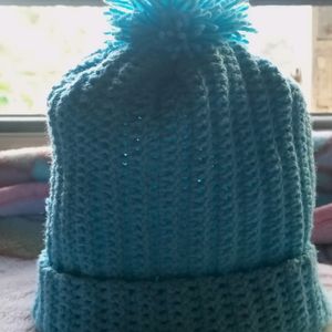 Sky Blue 💙 Woollen Hat For 6-10 Month Baby