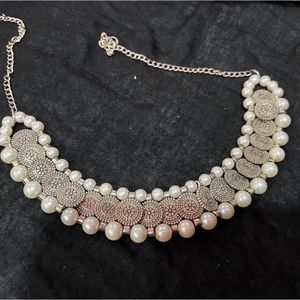 Oxidised Pearl Necklace