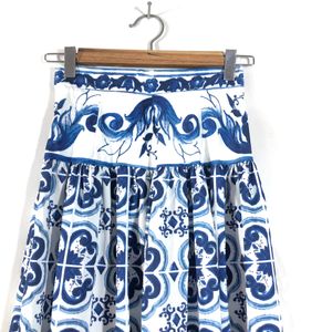 White&Blue Printed Skirt(Women’s)