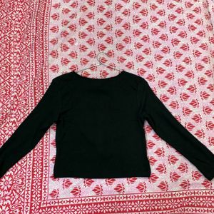 Sassafras Black Crop Top