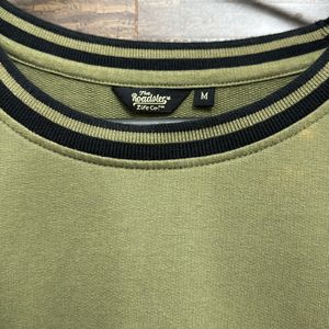 Women Olive Green Solid Sweatshirt