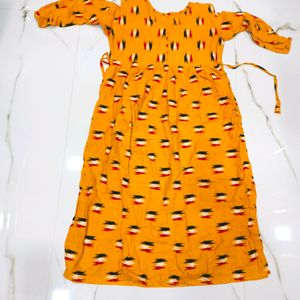 Mustard Anarkali Kurti