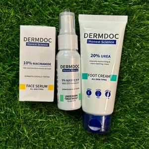 Dermdoc Serum, Underarm Spray& Foot Cream Combo