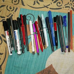 20 Mix Brand Pens And Markers + Stationary Freebie