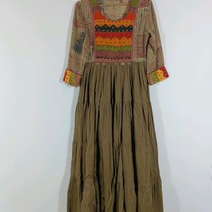 Multicolor Printed Long Ethnic Gown (Women)