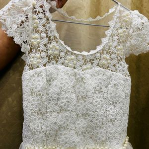 White Net Full Length  Gown