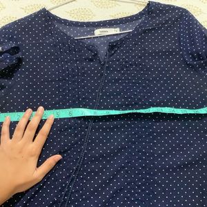 Polka Dots Dark Blue Sheer Top