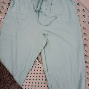 Blue Cotton Parallel Pants (Size XL)