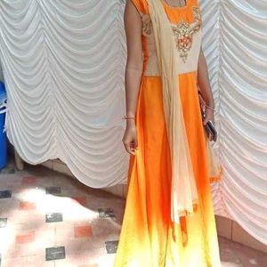 Anarkali dress Orange Colour 🟠