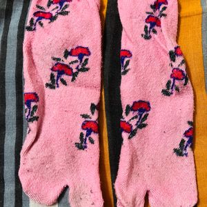 Pink Floral Socks