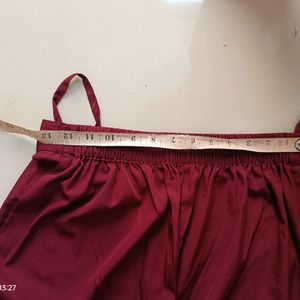 Maroon Poly Crepe A Line Kurta