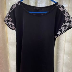 Madame black Sequin Shoulder Top