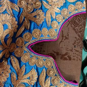 Blue & Golden Padded Blouse