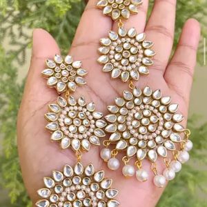 Kundan Earring hand pearl earrin