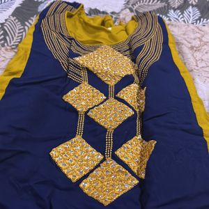 #Mustard And # #Blue #Kurta