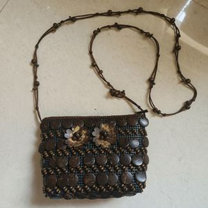 Sling Bag Made Of  Real Coconut
