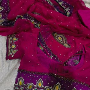 🔥SALE🔥 New Purple Heavy Work Saree