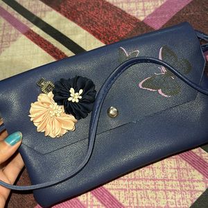 Blue Floral Side Bag