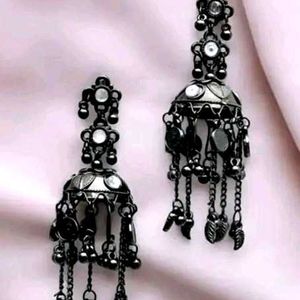 Oxidised Jhumka Earrings