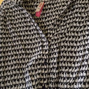 Long Black & White Rabbit Shirt