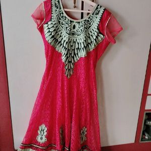 Beautiful Pinkish Red Anarkali Dress