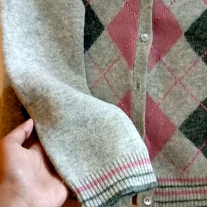 Korean Plaid Button Cardigan