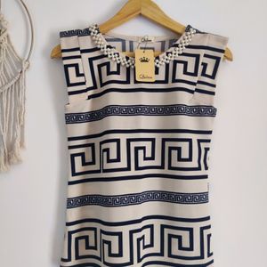 Greek Key Print Top