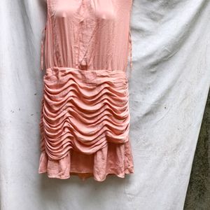 I. PEACH CUTE RUFFLE DRESS