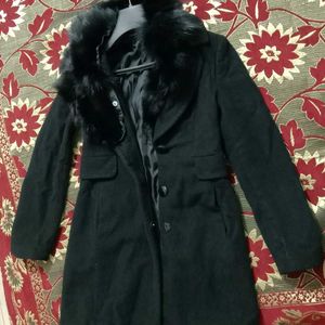 Women Black Fur Long Coat