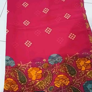 Printed Soft Saree With Unstitched Blouse