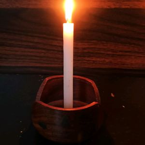 Wooden Candle Cum Cup/Glass Holder