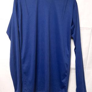 Men Tshirt Full Sleeve Round Neck Solid Blue