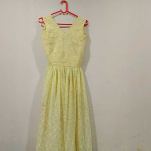 Yellow Sleeve Less Strength Kurti For Formal