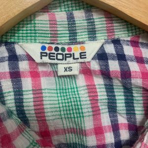 Multi-coloured checked shirt by People